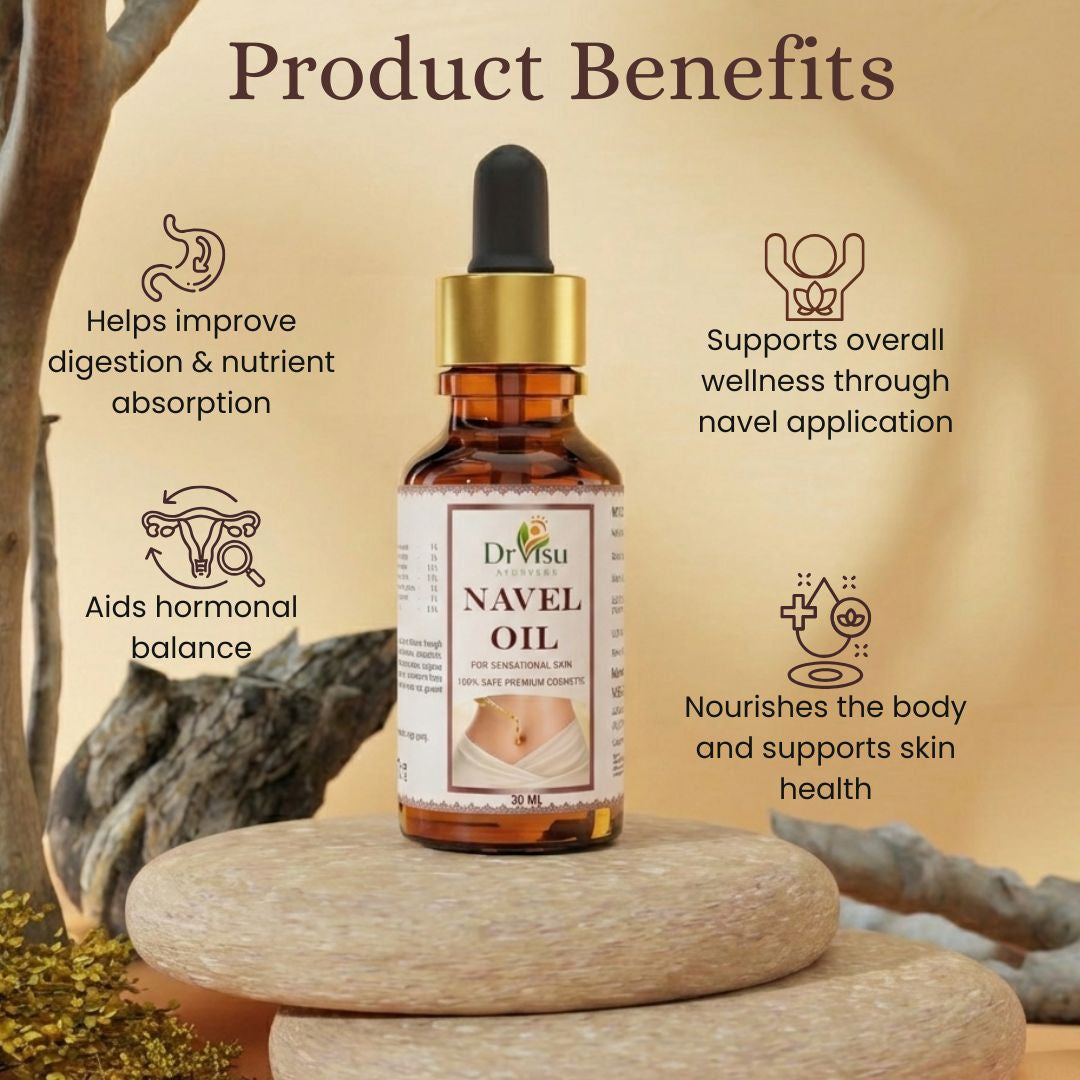 Dr Visu Navel Oil 30 ml | Herbal Belly Button Oil for Overall Wellness