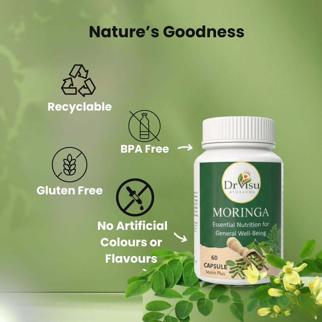 Dr Visu Morin Plus Moringa Capsules 60 Capsules | Herbal Nutrition Supplement