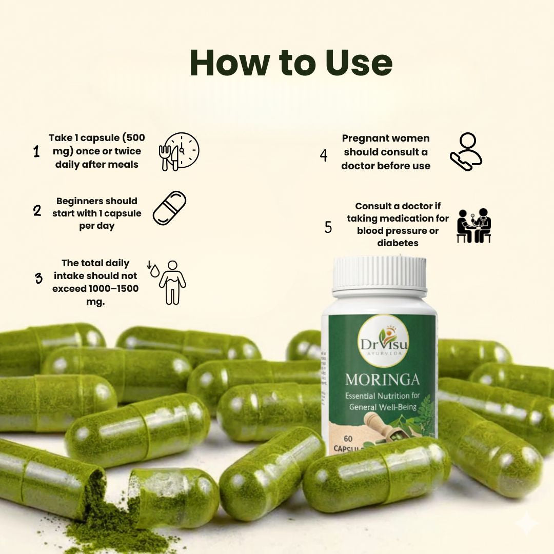 Dr Visu Morin Plus Moringa Capsules 60 Capsules | Herbal Nutrition Supplement