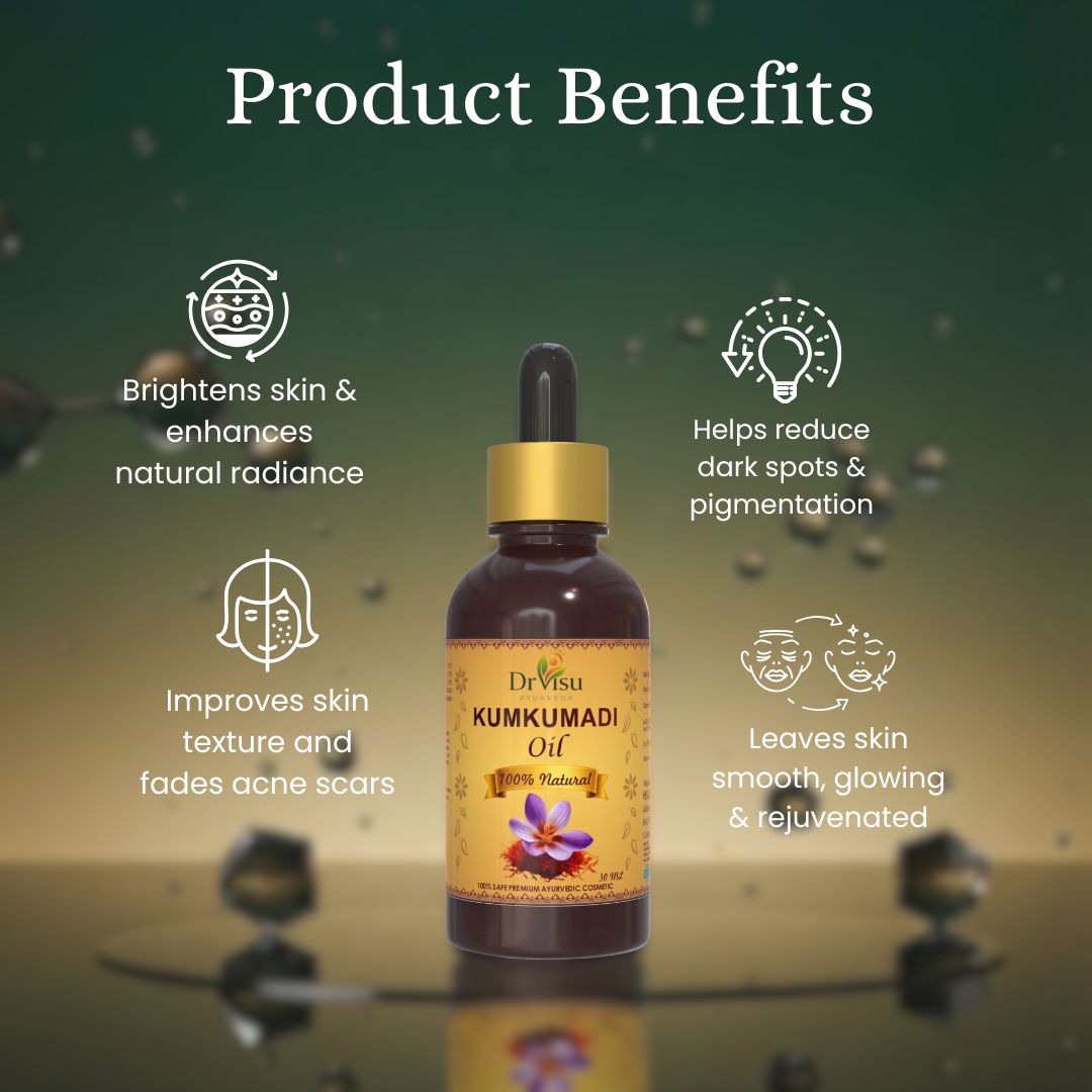 Dr Visu Kumkumadi Oil 30 ml | Ayurvedic Facial Oil for Glow, Pigmentation & Skin Repair