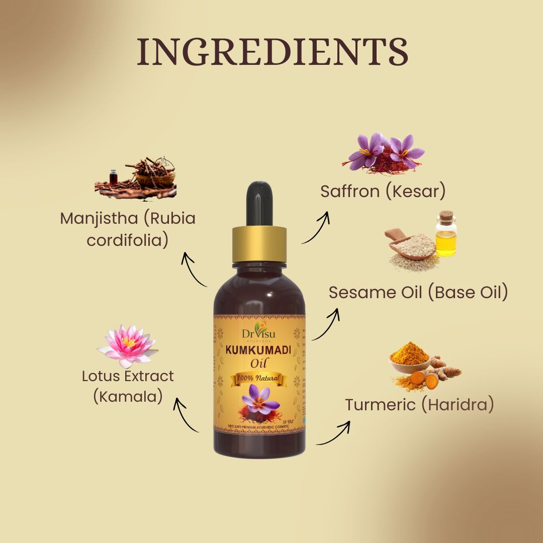 Dr Visu Kumkumadi Oil 30 ml | Ayurvedic Facial Oil for Glow, Pigmentation & Skin Repair
