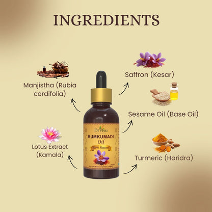 Dr Visu Kumkumadi Oil 30 ml | Ayurvedic Facial Oil for Glow, Pigmentation & Skin Repair
