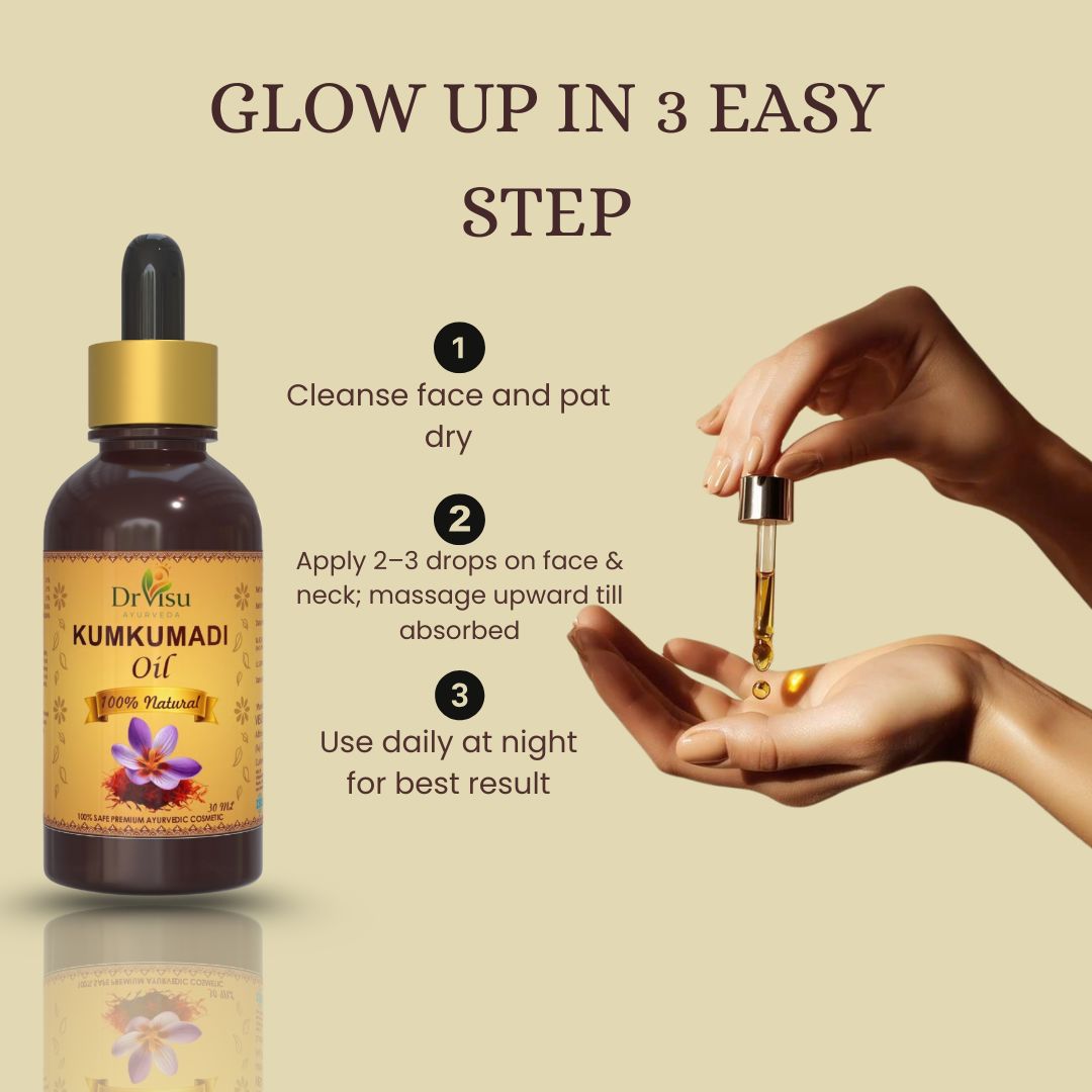 Dr Visu Kumkumadi Oil 30 ml | Ayurvedic Facial Oil for Glow, Pigmentation & Skin Repair